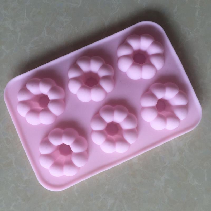 Donut Mold Silicone - 6 Bölmeli Yapışmaz Silikon Donut Kalıbı
